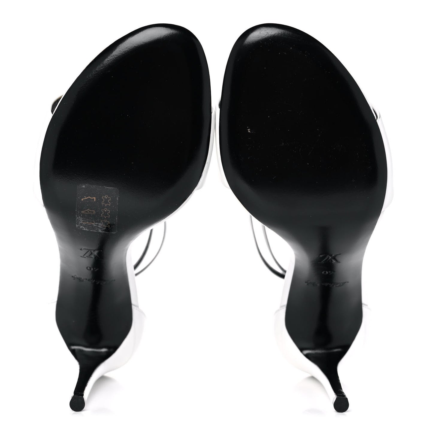 Calfskin Call Back Sandals 40 White
