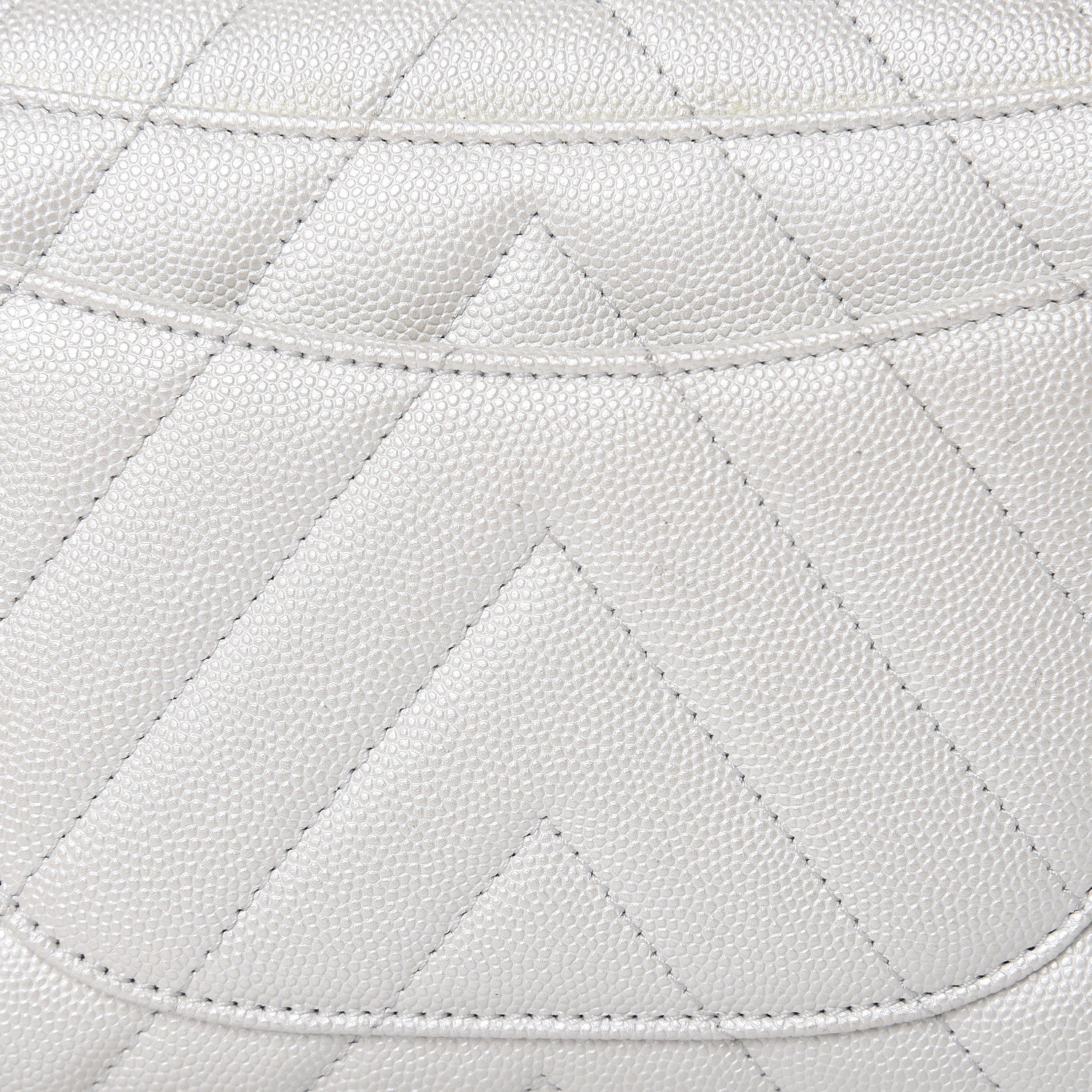 Chanel Iridescent Caviar Chevron Quilted Mini Coco Handle Flap White 10 of 11