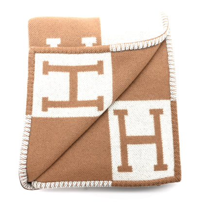 Hermes Wool Cashmere Avalon Blanket Ecru Camel 2 of 3