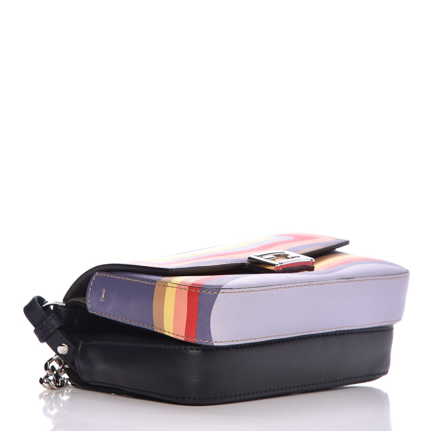 Fendi Vitello Dolce Hypnotic Micro Double Baguette Multicolor Blue Notte 4 of 14