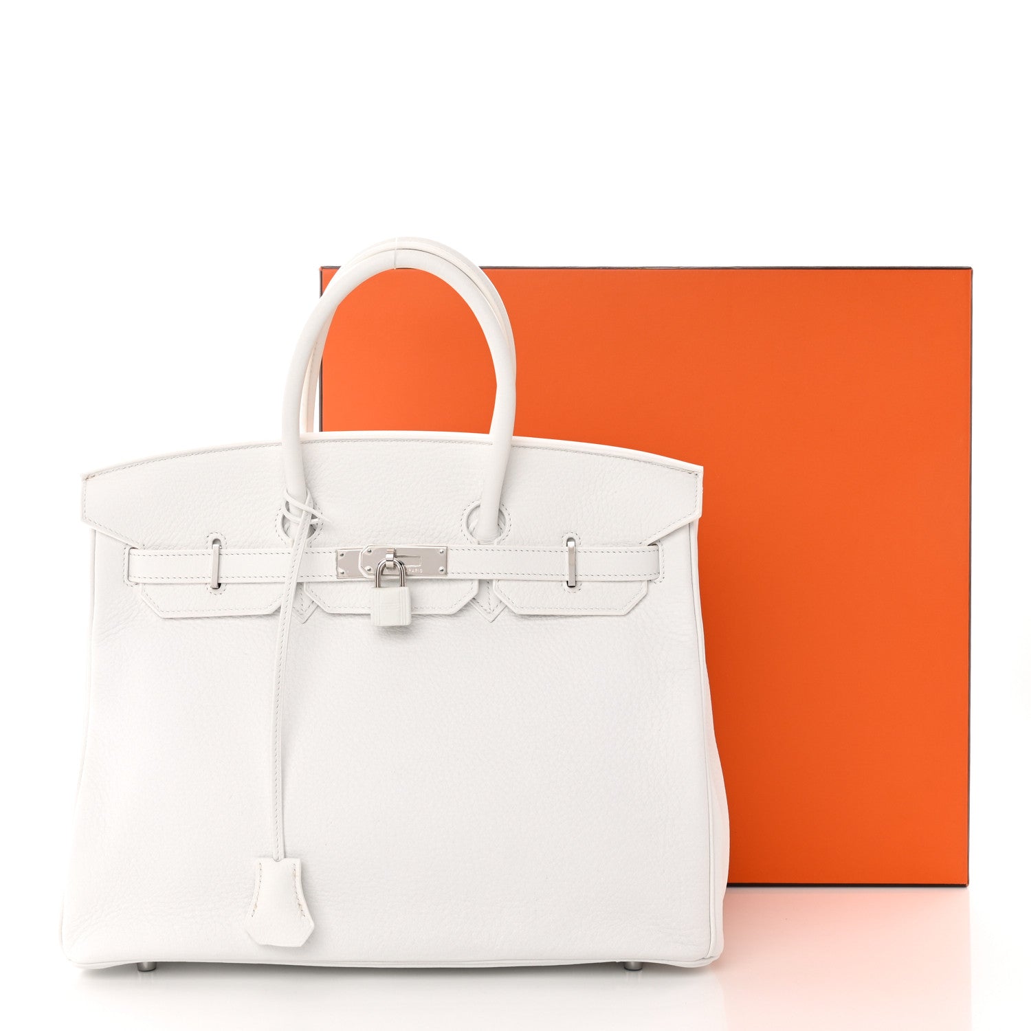 Hermes Taurillon Clemence Birkin 35 White 18 of 18