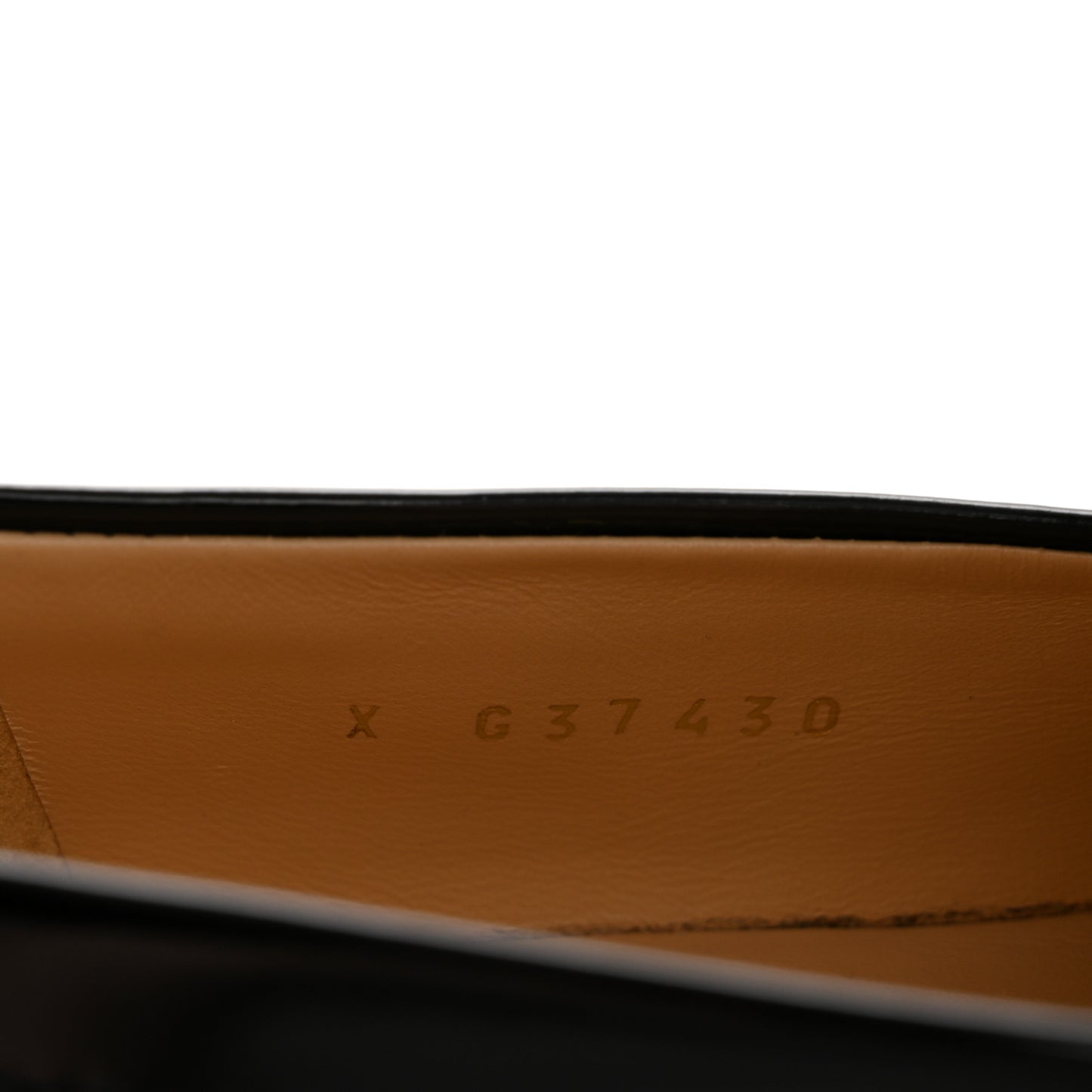 Shiny Calfskin Logo Loafers 38 Black