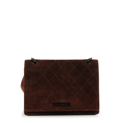 Chanel Suede Quilted Flap Bag Brown 1 of 8