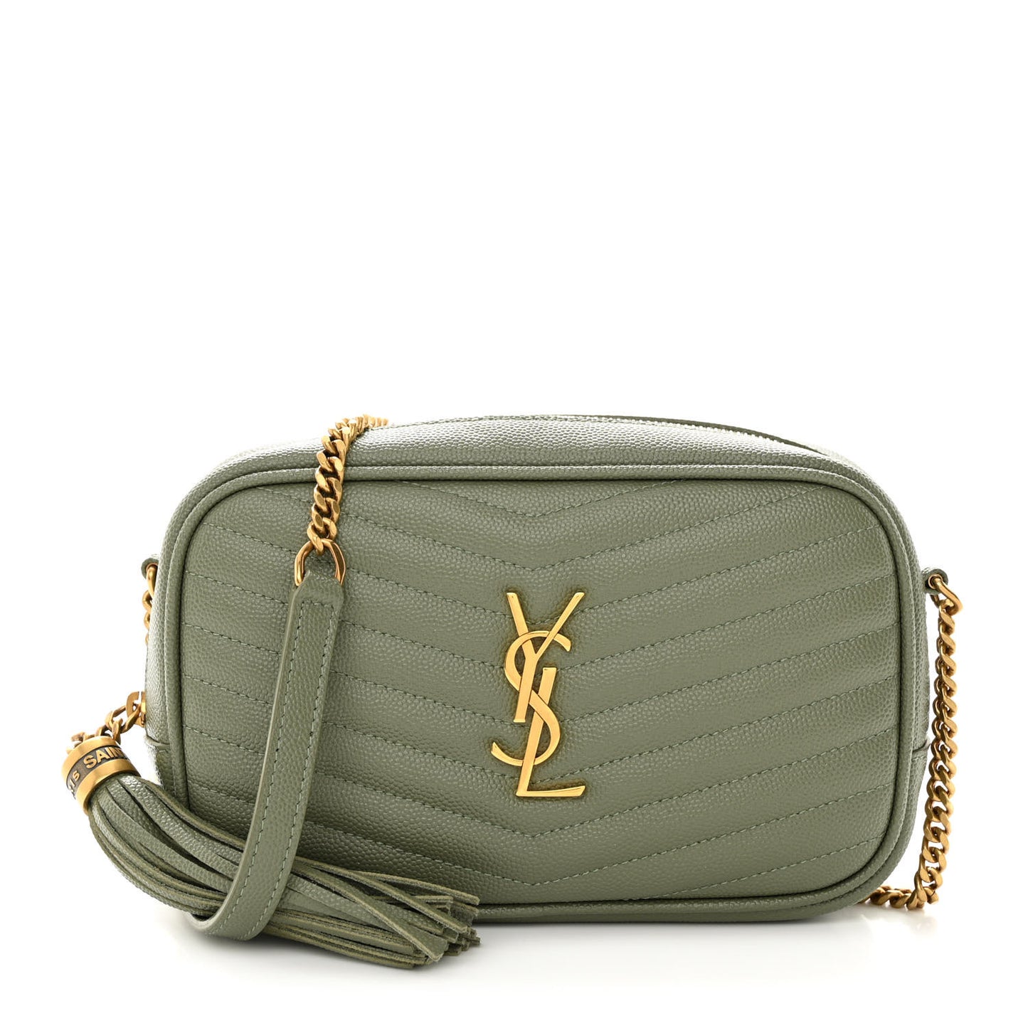 Grain De Poudre Matelasse Monogram Mini Lou Camera Bag Light Sage