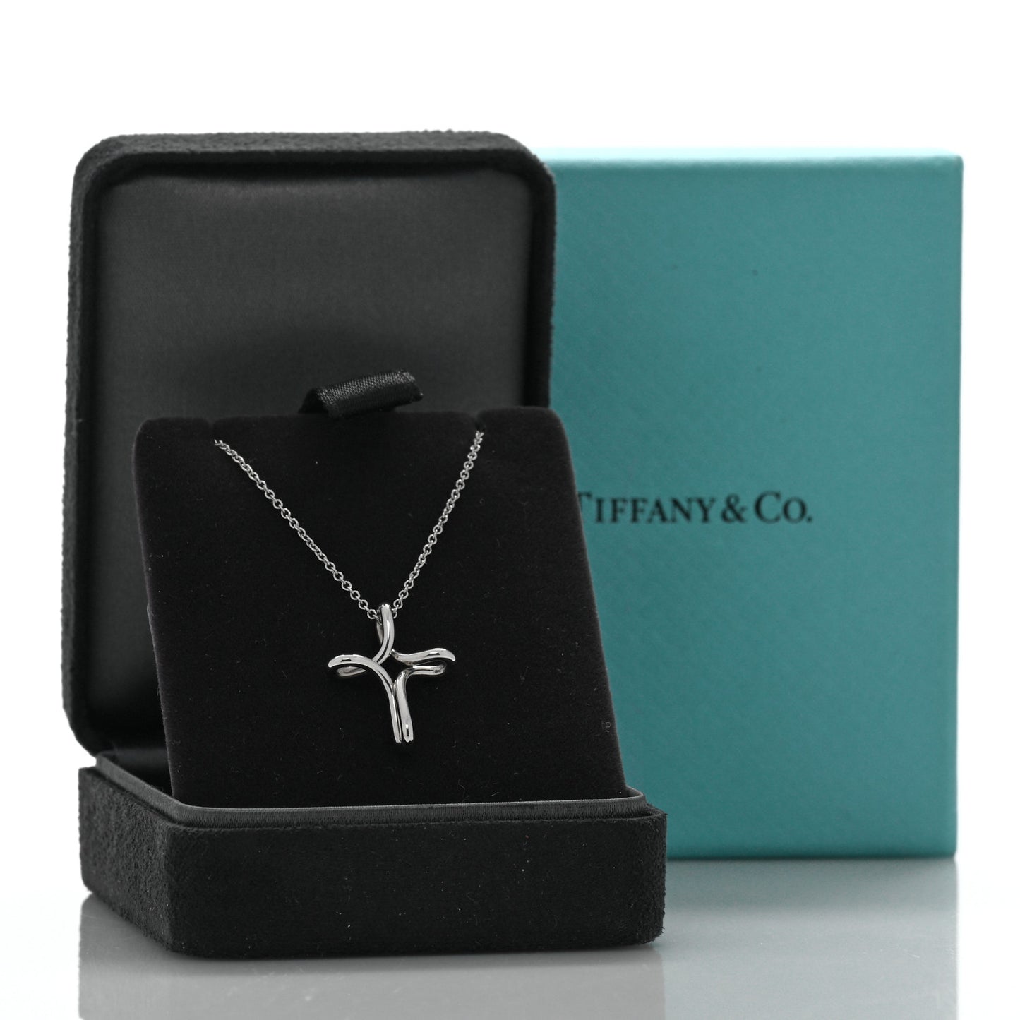 Platinum Elsa Peretti Infinity Cross Pendant Necklace