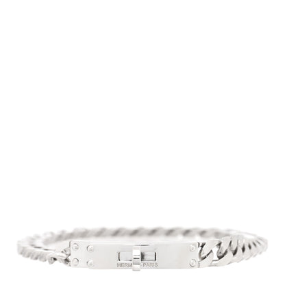 Hermes Sterling Silver TPM Kelly Gourmette Bracelet XL 1 of 3