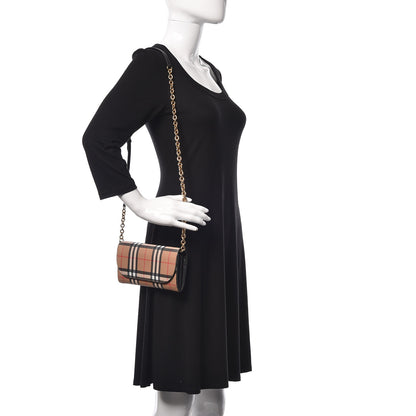 Burberry Vintage Check Henley Wallet On Chain Black 2 of 13