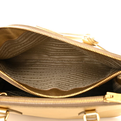 Prada Metallic Saffiano Small Galleria Double Zip Tote Platino 5 of 28