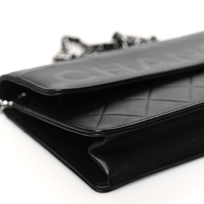 Chanel Lambskin Embossed Lax Wallet On Chain WOC Black 10 of 12