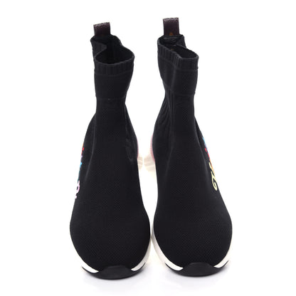 Louis Vuitton Stretch Fabric Aftergame Wave Sneaker Boots 37 Black 5 of 10