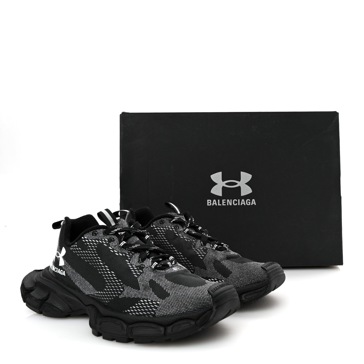 Balenciaga X Under Armour Knit Mesh 3XL Sneakers 43 Black White