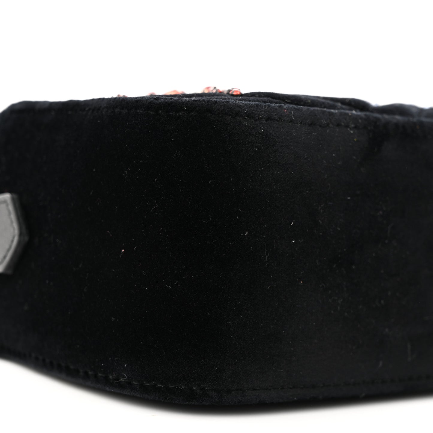 Velvet Matelasse Crystal Star Embroidered Small GG Marmont Chain Shoulder Bag Black