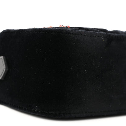 Gucci Velvet Matelasse Crystal Star Embroidered Small GG Marmont Chain Shoulder Bag Black 9 of 11
