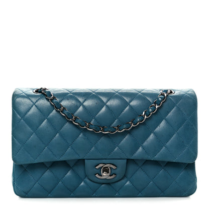 Chanel Lambskin Quilted Medium Double Flap Turquoise 1 of 23
