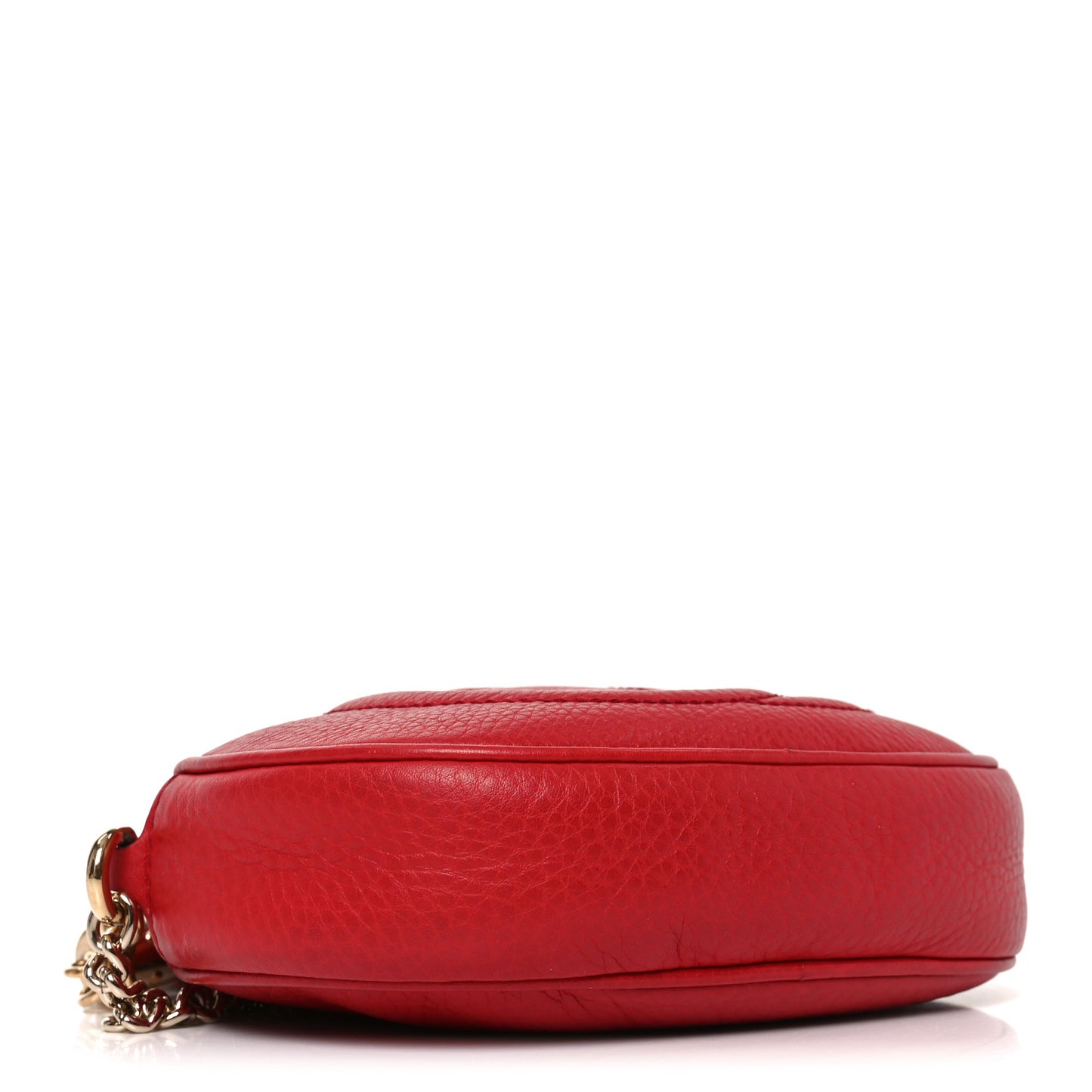 Pebbled Calfskin Mini Soho Chain Bag Tabasco Red