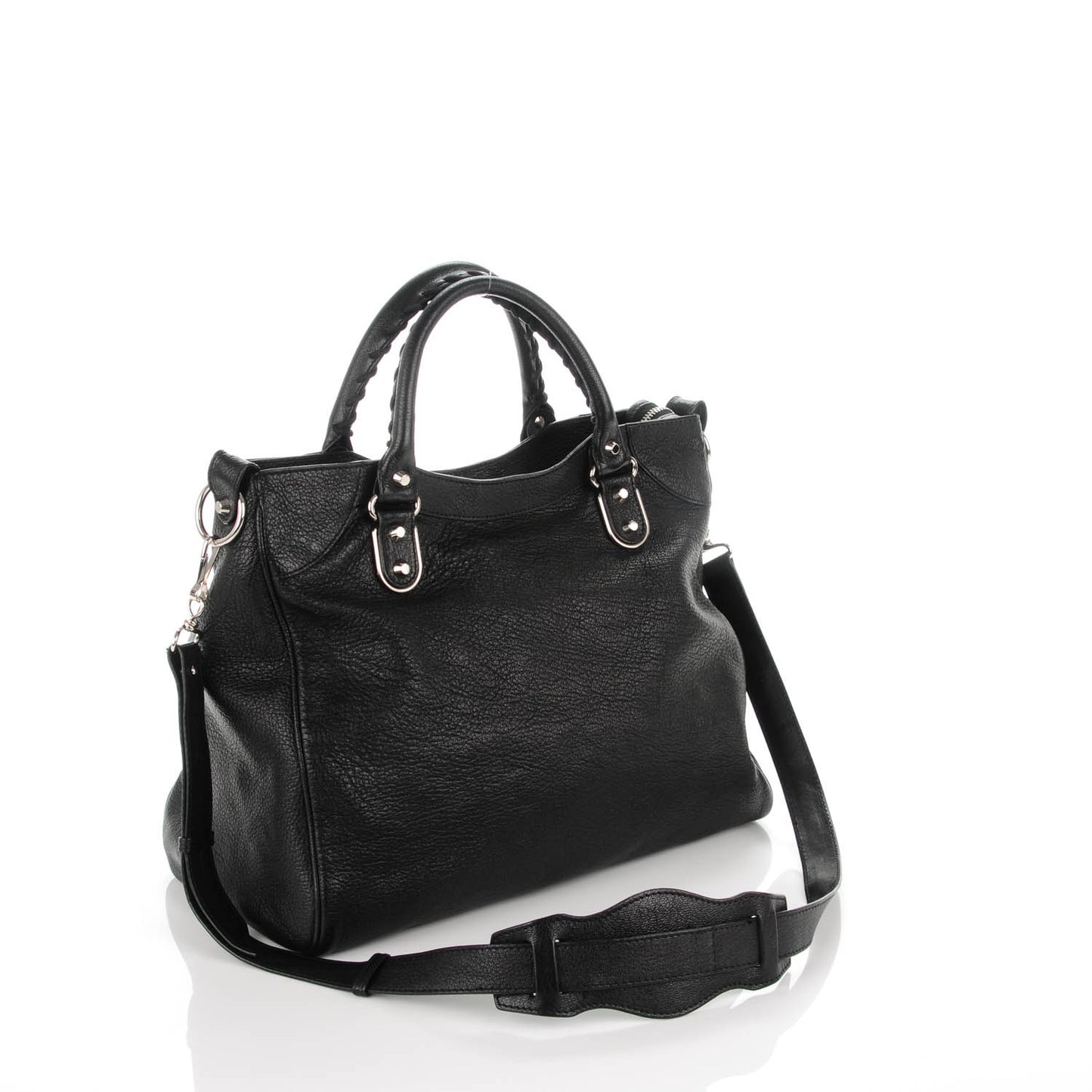 Chevre Silver Metallic Edge Hardware Velo Black