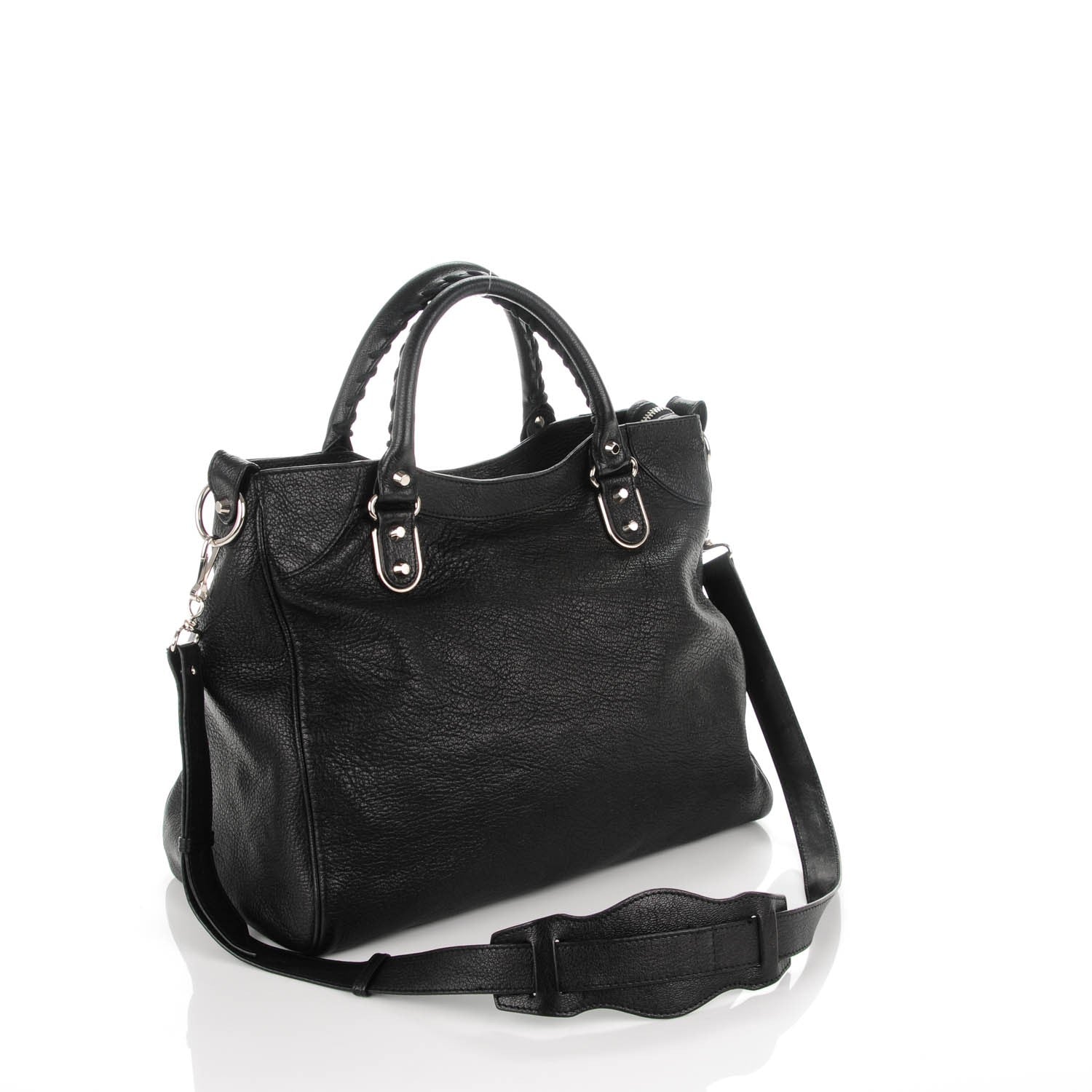 Balenciaga Chevre Silver Metallic Edge Hardware Velo Black 3 of 10