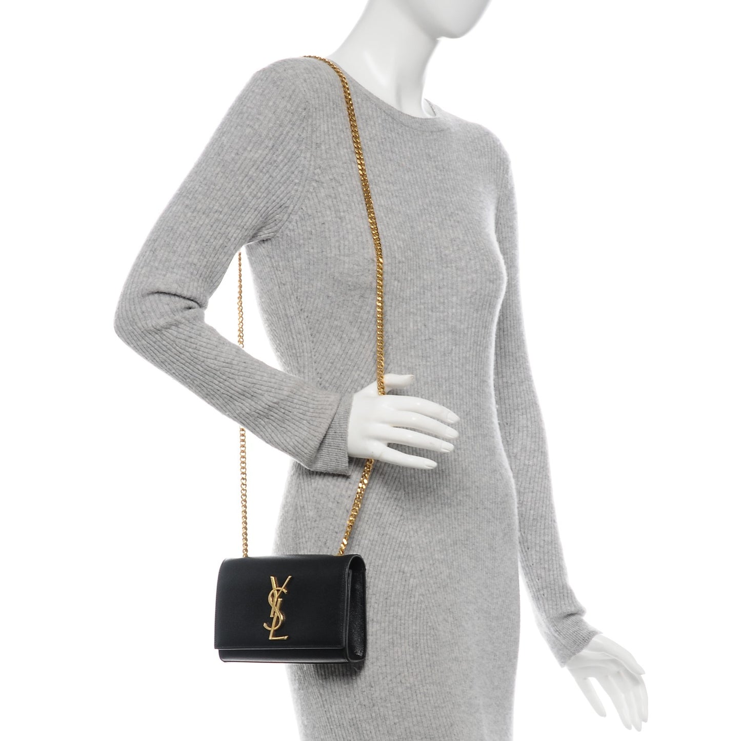 Grain De Poudre Small Monogram Kate Satchel Black