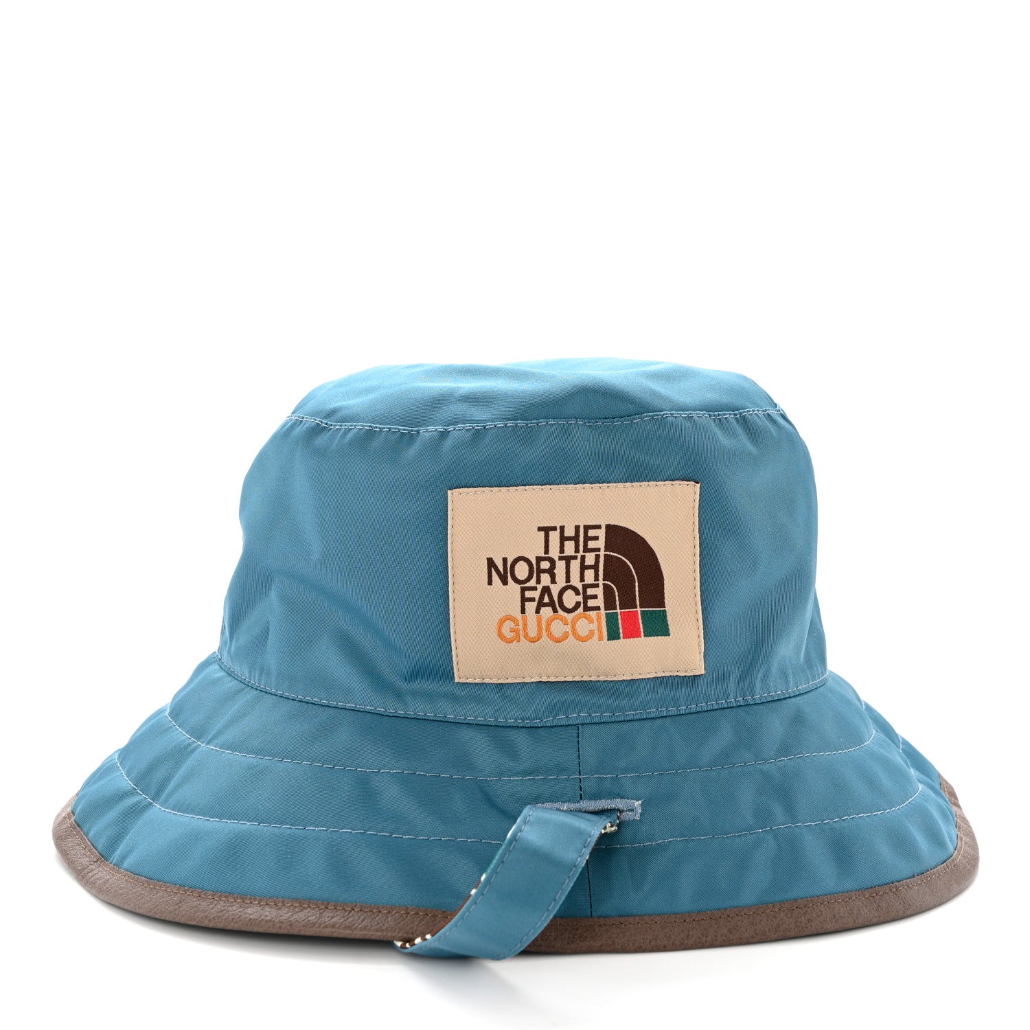 Gucci X THE NORTH FACE Nylon Reversible Self-Tie Bucket Hat S Beige Sky Blue 11 of 15