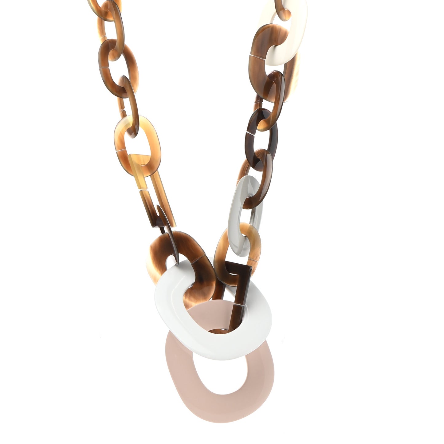 Lacquered Wood Buffalo Horn Duncan Necklace