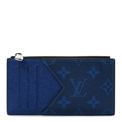 Louis Vuitton Monogram Taiga Coin Card Holder Cobalt 1 of 6