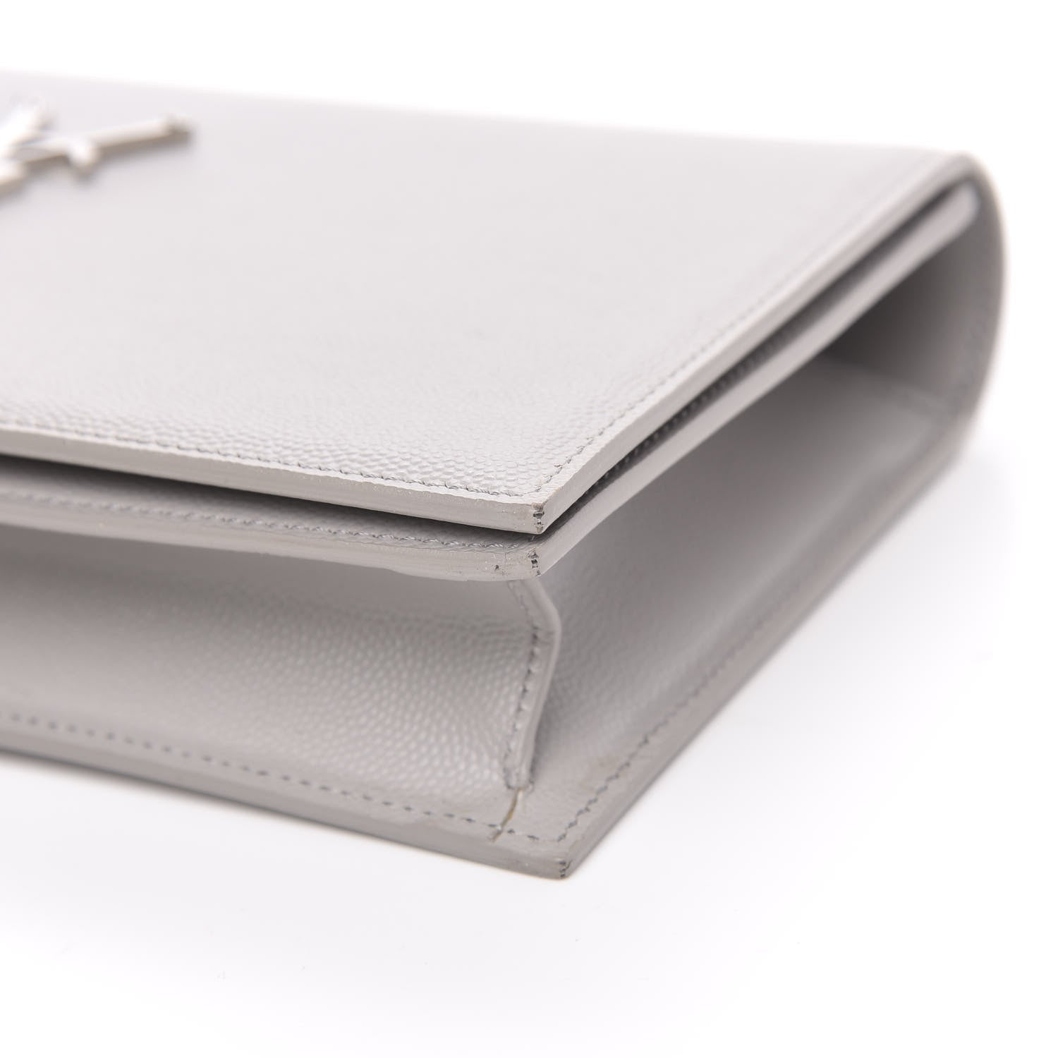 Saint Laurent Grain De Poudre Classic Monogram Kate Clutch Souris 9 of 10