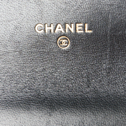 Chanel Lambskin Quilted Chain Top Handle Clutch With Chain Black 6 of 11