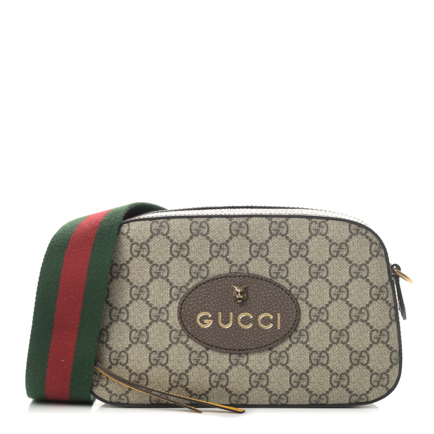Gucci GG Supreme Monogram Web Neo Vintage Shoulder Bag Beige New Acero Crop 1 of 4
