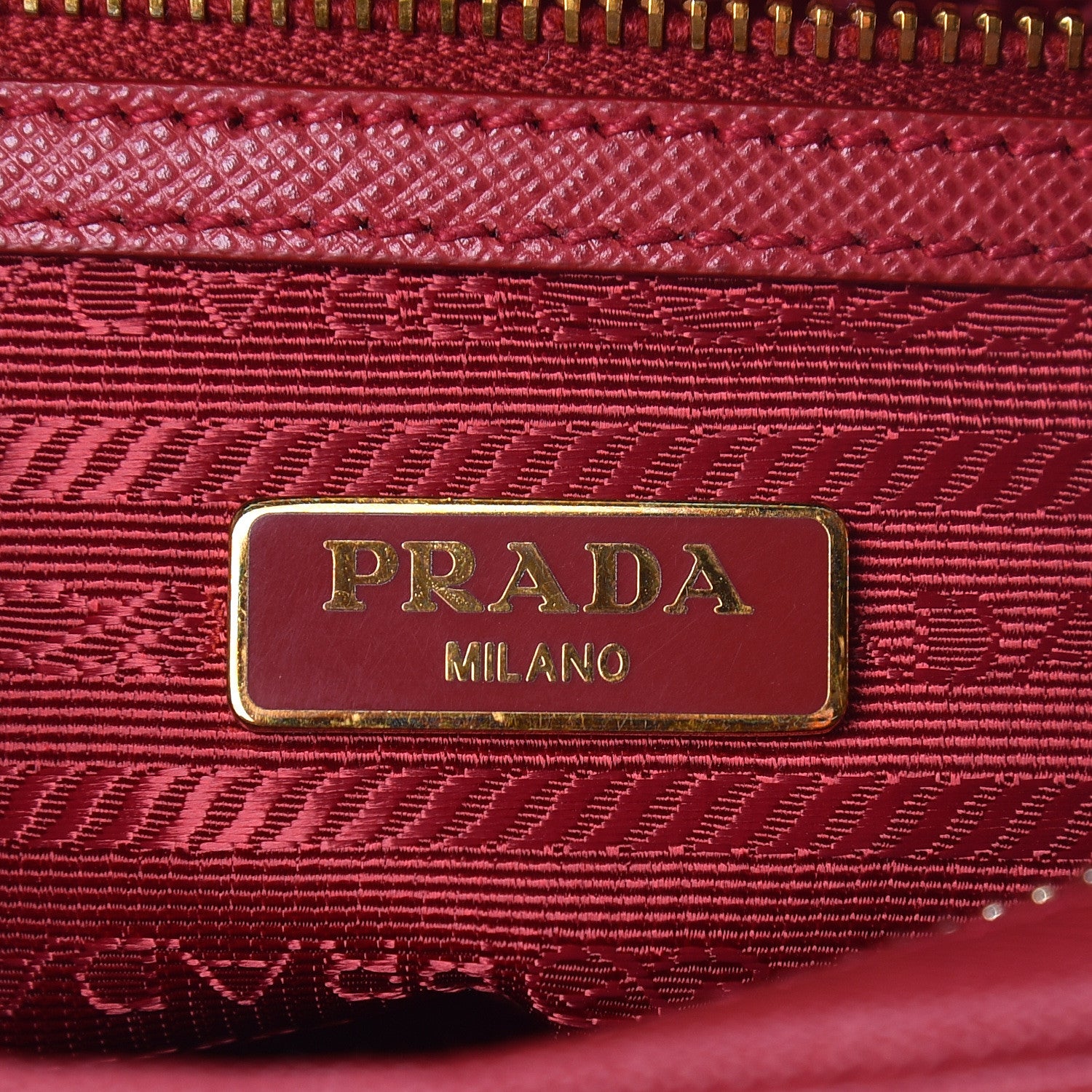 Prada Saffiano Lux Double Zip Crossbody Bag Fuoco 7 of 12