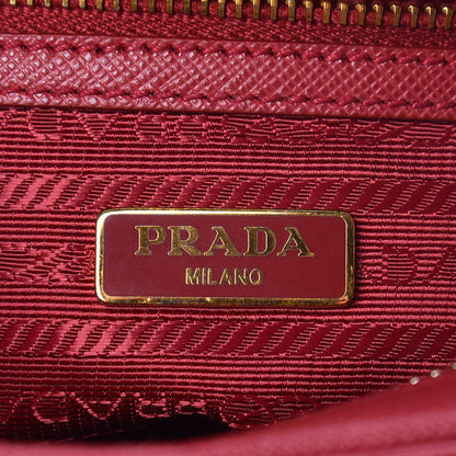 Prada Saffiano Lux Double Zip Crossbody Bag Fuoco 7 of 12