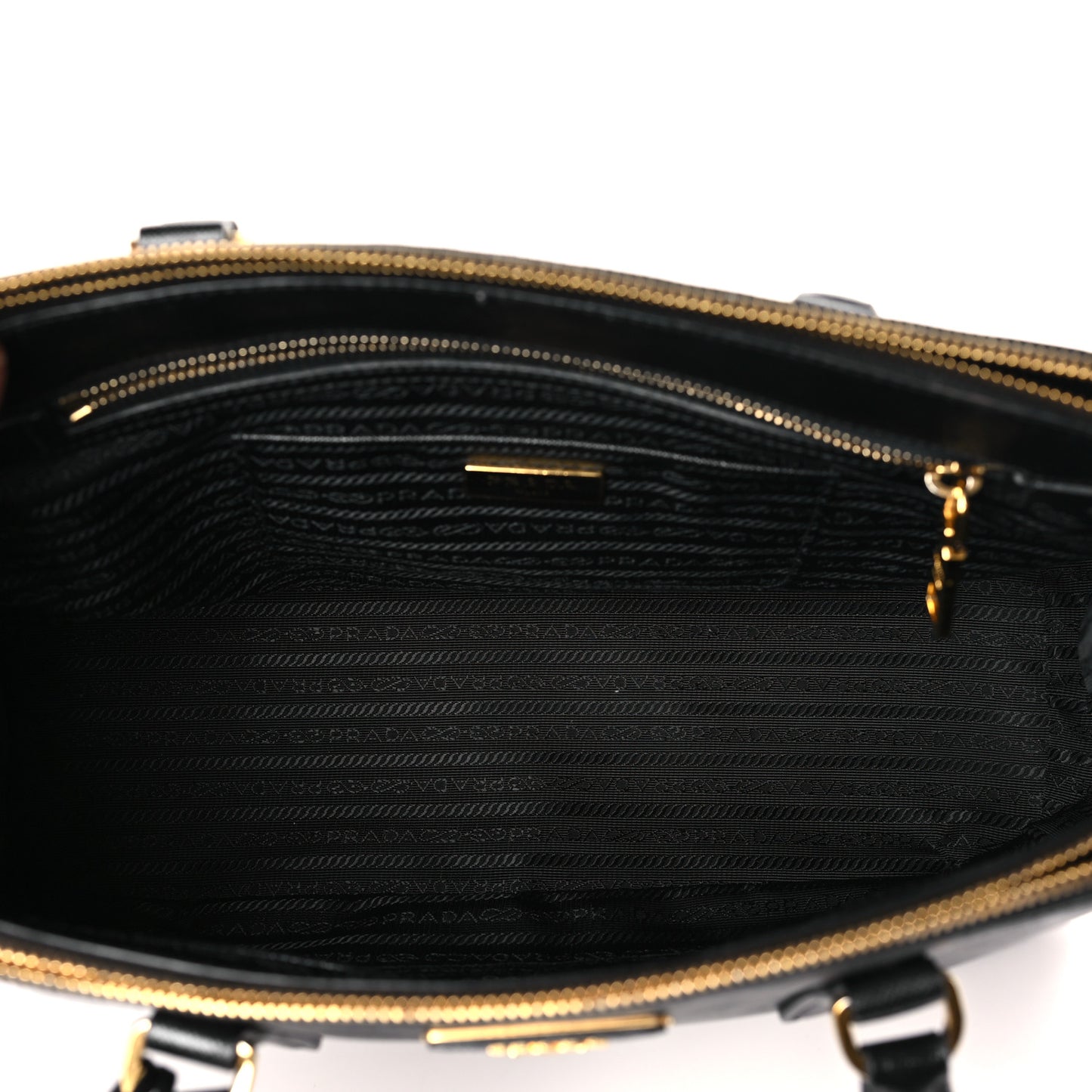 Saffiano Medium Galleria Double Zip Tote Black