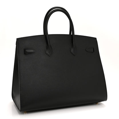Hermes Madame Calfskin Birkin Sellier 35 Black 3 of 13