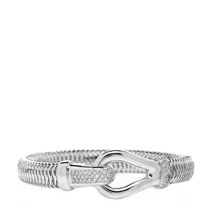 Roberto Coin 18K White Gold Diamond Primavera Buckle Bracelet 1 of 8