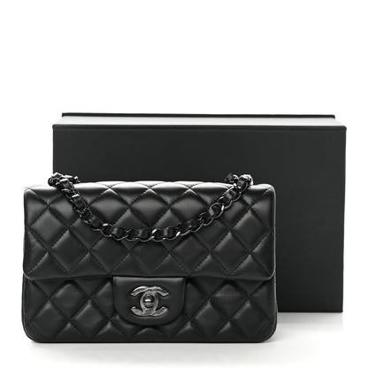 Chanel Lambskin Quilted Mini Rectangular Flap So Black 13 of 13