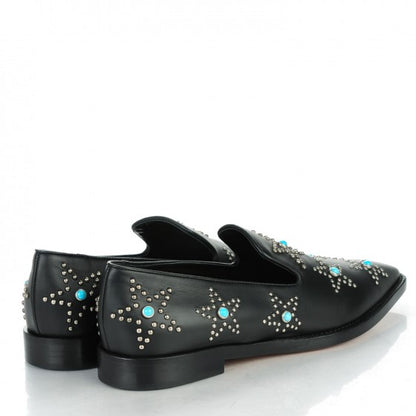 Valentino Garavani Nappa Star Studded Cabochon Loafers 39 Black 4 of 10