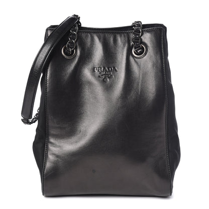 Prada Nappa Tessuto Nylon Chain Bag Black 1 of 10