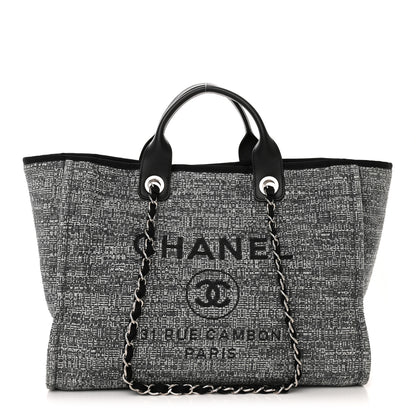 Chanel Canvas Medium Deauville Tote Charcoal 1 of 10
