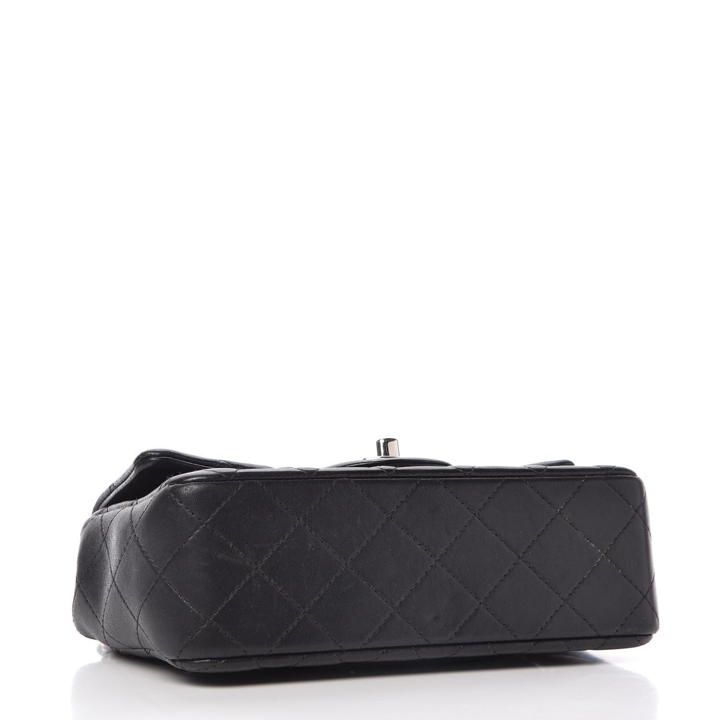 Lambskin Quilted Mini Rectangular Flap Black