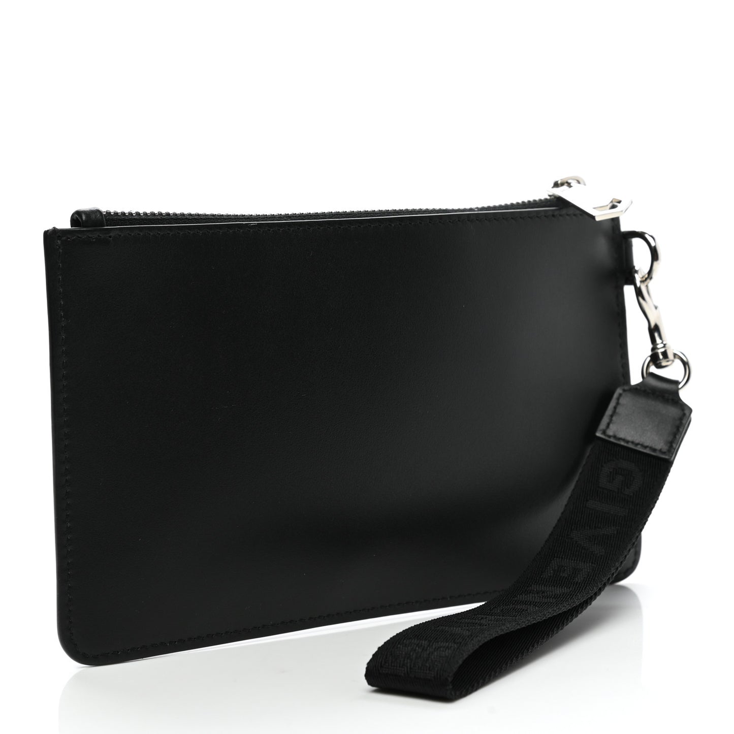 Smooth Calfskin Zip Wrislet Black