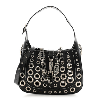 Gucci Calfskin Ha Ha Ha Jackie 1961 Eyelet Hobo Black 1 of 9