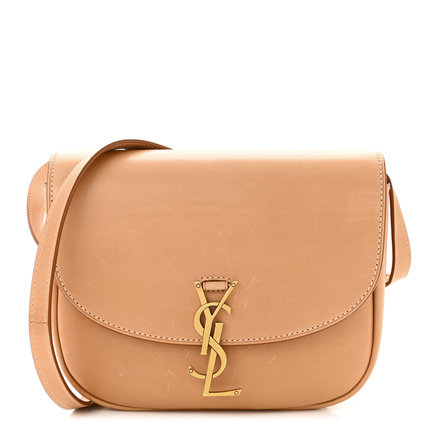 Smooth Vintage Calfskin Monogram Medium Kaia Satchel Gold