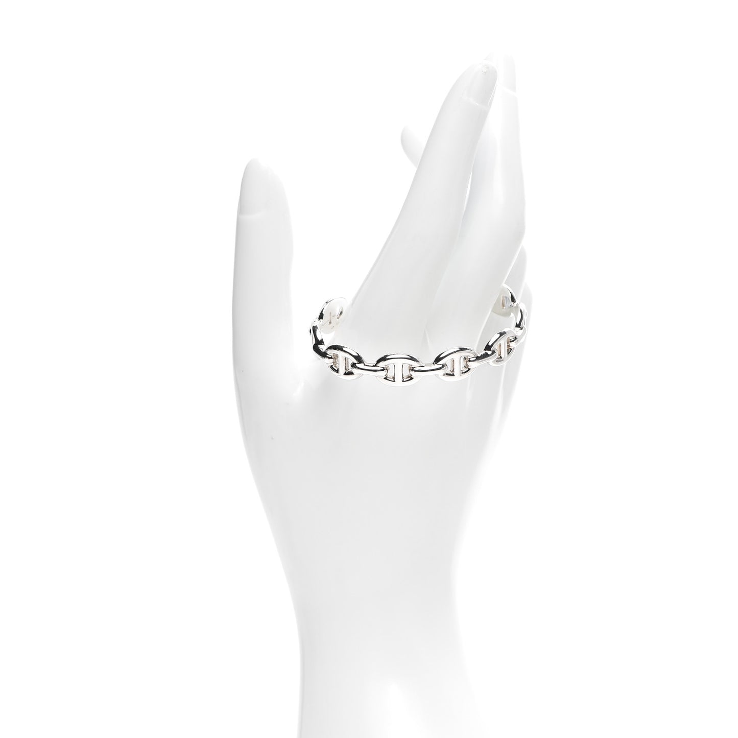 Sterling Silver MM Chaine d'Ancre Enchainee Cuff Bracelet SH