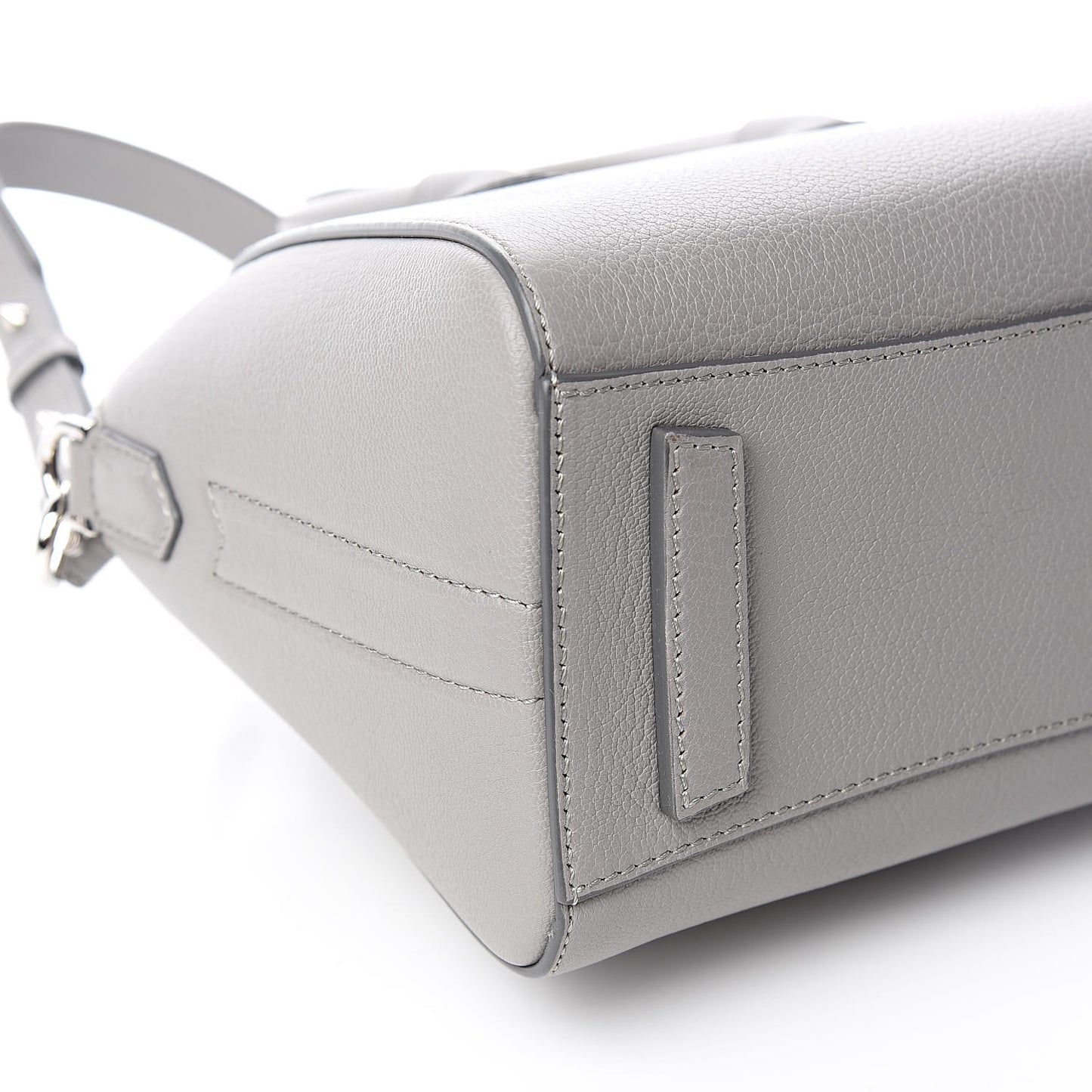 Sugar Goatskin Mini Antigona Pearl Grey