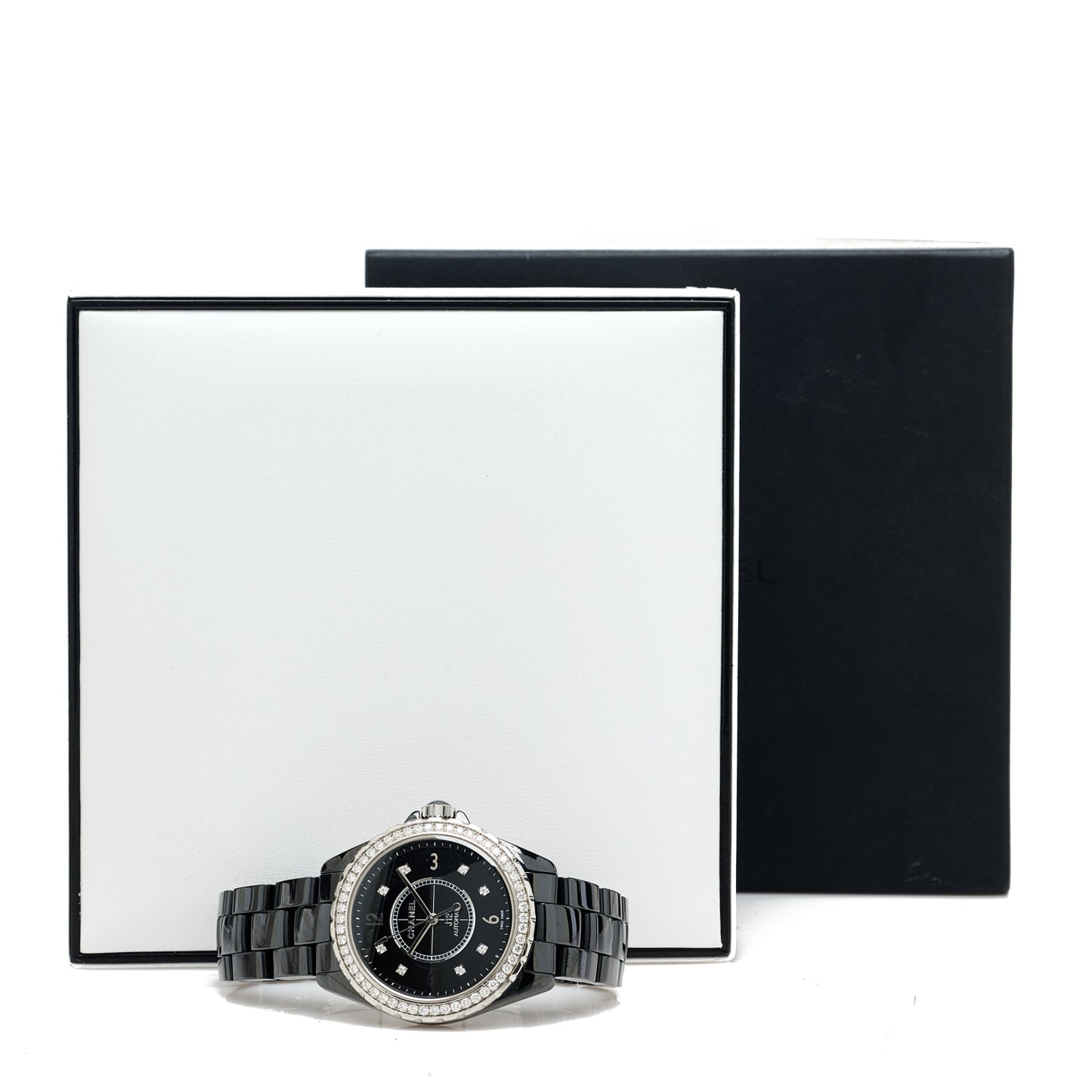 Stainless Steel Ceramic Diamond Bezel 38mm J12 Automatic Watch Black