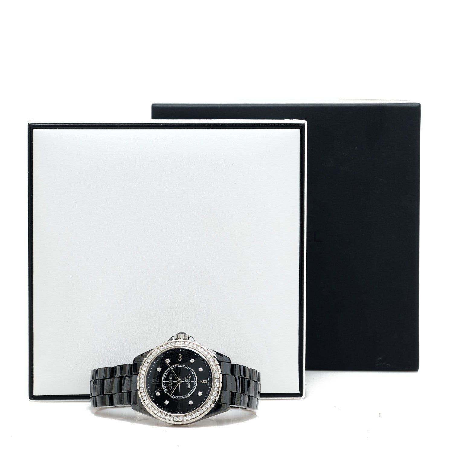 Chanel Stainless Steel Ceramic Diamond Bezel 38mm J12 Automatic Watch Black 5 of 5