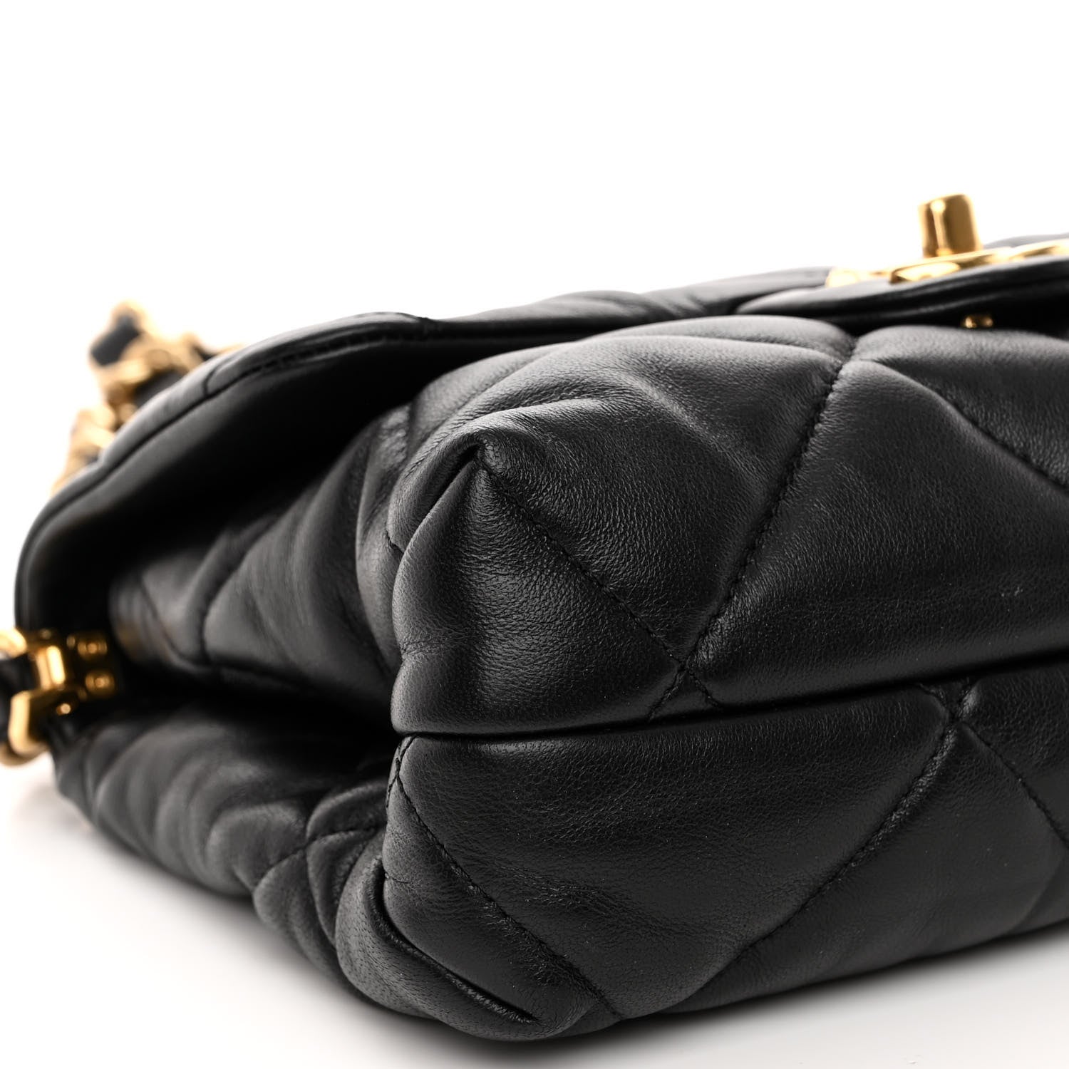 Chanel Lambskin Quilted Small Chain Top Handle Flap Black 8 of 10