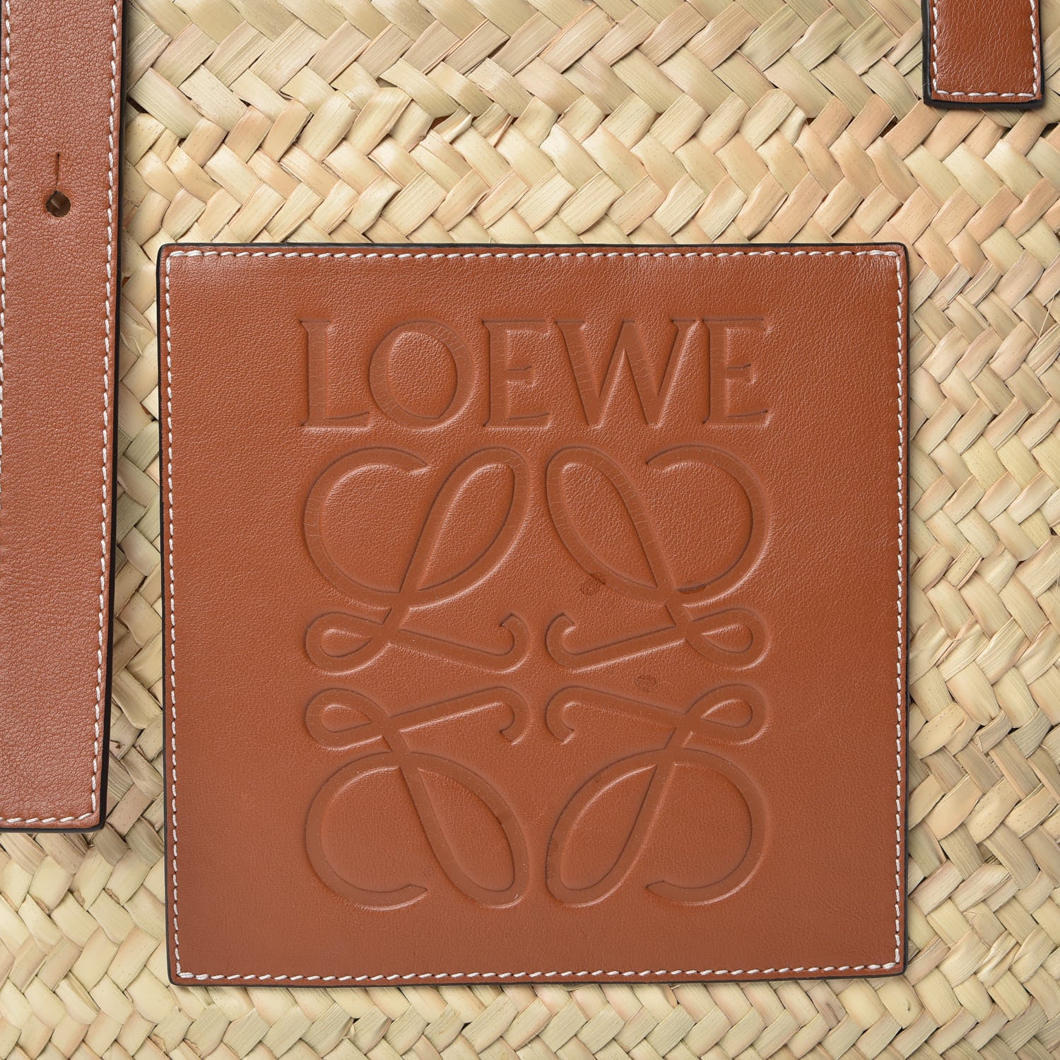 Loewe Raffia Large Basket Tote Bag Natural Tan 5 of 9