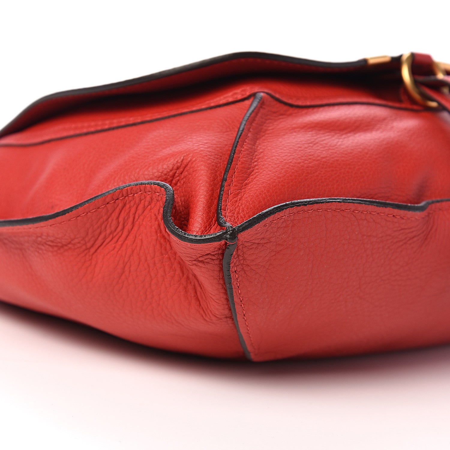 Chloe Calfskin Marcie Size Zip Satchel Plaid Red 7 of 9