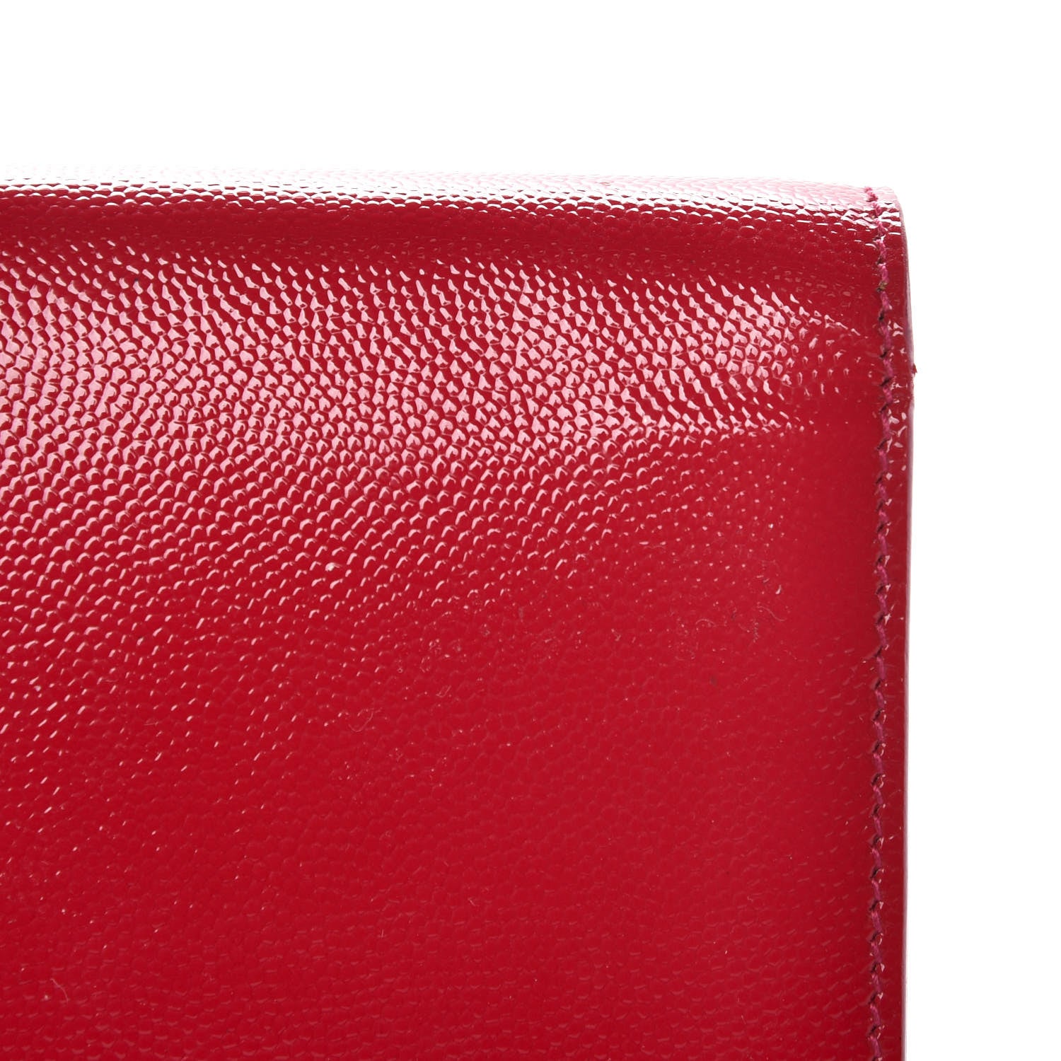 Saint Laurent Patent Grain De Poudre Classic Monogram Cassandre Clutch Fuchsia 10 of 11