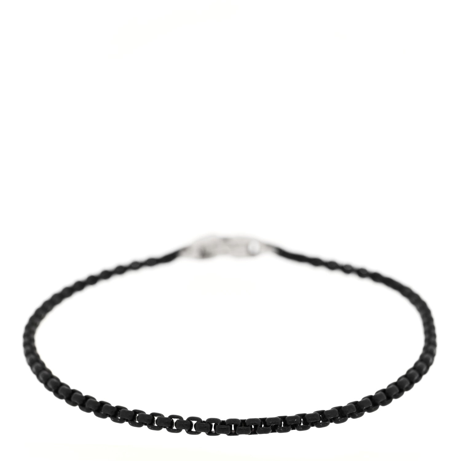 David Yurman Sterling Silver Darkened Stainless Steel 2.7mm Box Chain Bracelet 1 of 3